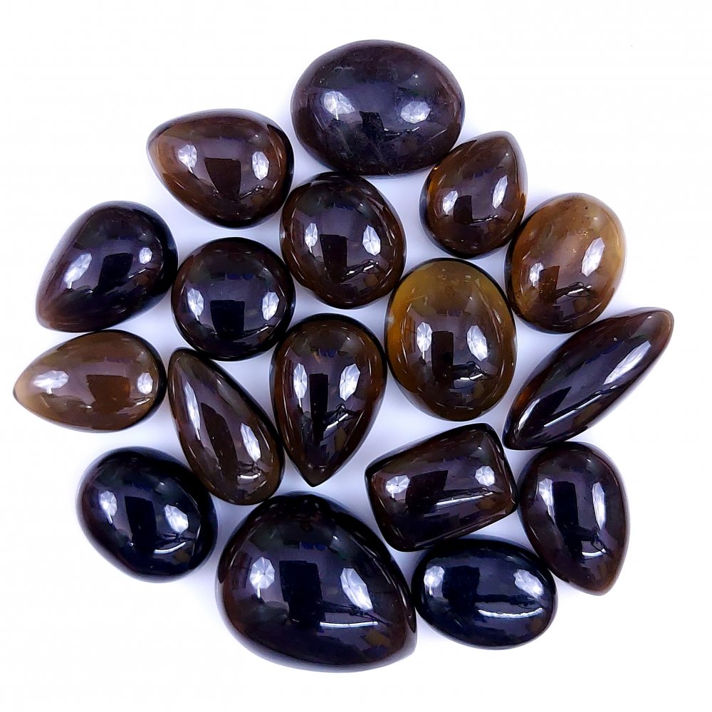 17Pcs 439Cts  Natural Smoky Quartz Loose Cabochon Gemstone Lot 33x24 20x14mm#960