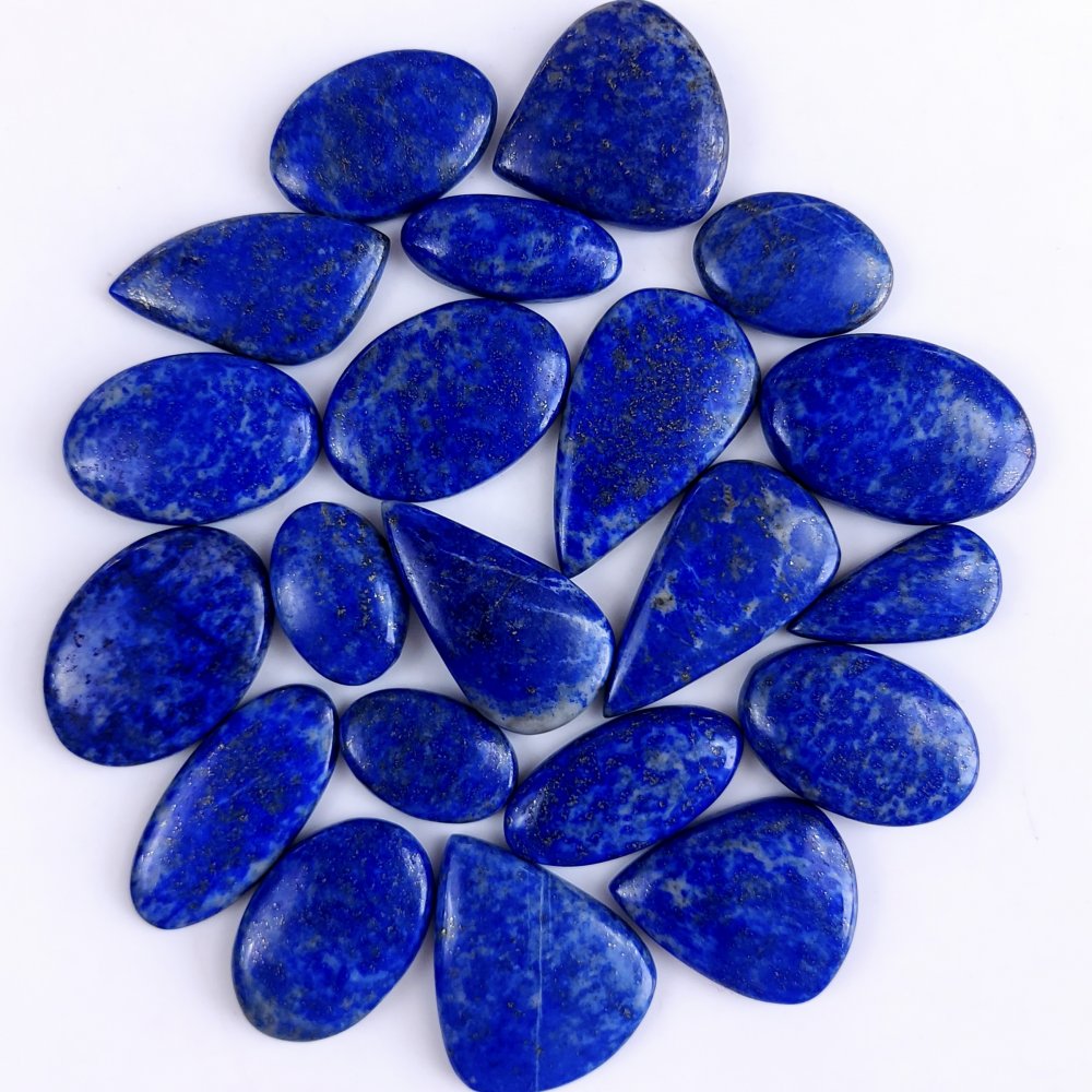 21Pcs 714Cts Natural Blue Lapis Lazuli Loose Cabochon Flat Back Handmade Gemstone Lot Mix Size And Shape For Jewelry Making 35x18 21x14mm#9609