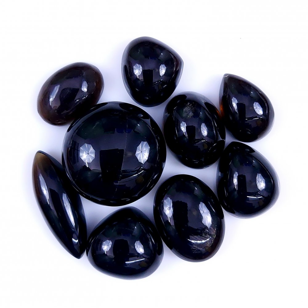 9Pcs 484Cts  Natural Smoky Quartz Loose Cabochon Gemstone Lot 34x34 24x16mm#962
