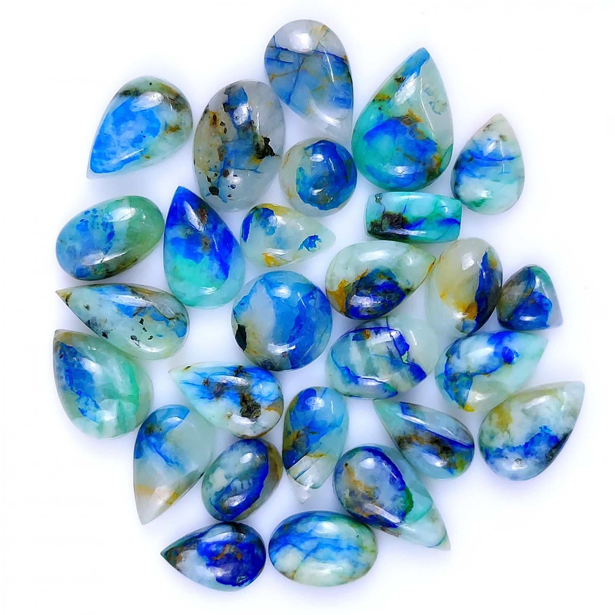 27 PcsPcs 95Cts Natural Blue Azurite Loose Gemstone Cabochon Lot 17x11 11x7mm#966