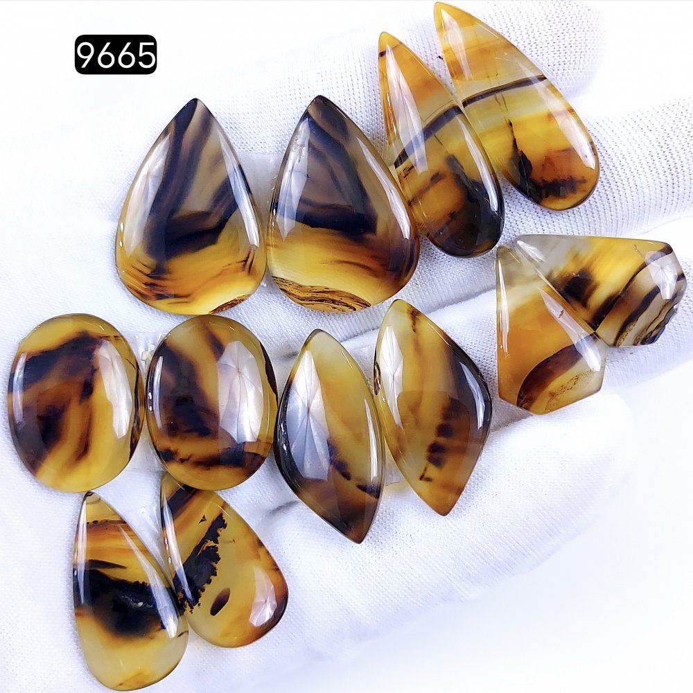 6Pair 166Cts Natural Montana Agate Dangle Drop Earrings Semi Precious Crystal For Hoop Earrings  Gemstone Cabochon Matching  28x20 22x14mm #9665