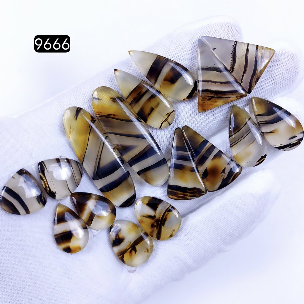 8Pair 177Cts Natural Montana Agate Dangle Drop Earrings Semi Precious Crystal For Hoop Earrings  Gemstone Cabochon Matching  42x13 18x12mm #9666
