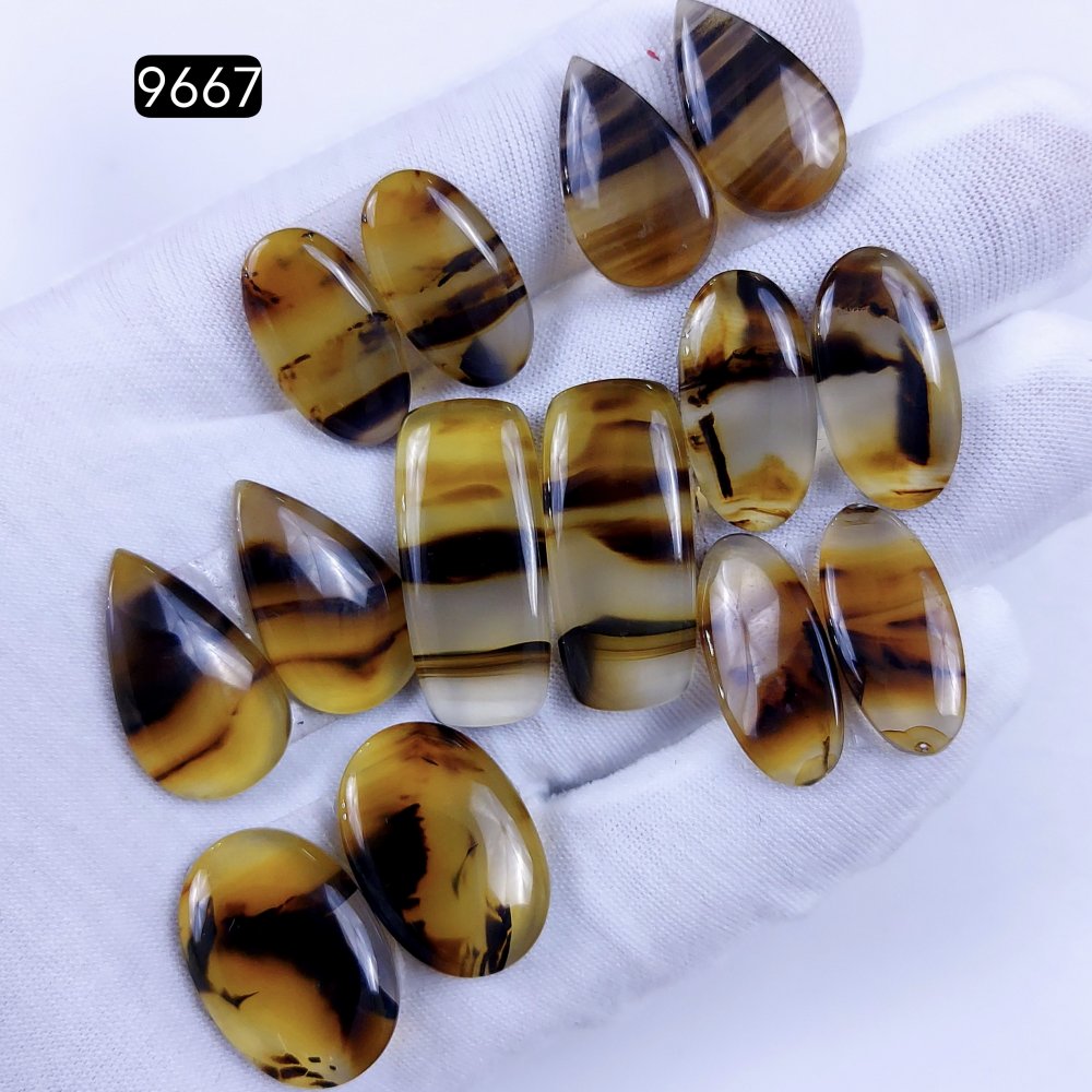7Pair 156Cts Natural Montana Agate Dangle Drop Earrings Semi Precious Crystal For Hoop Earrings  Gemstone Cabochon Matching  28x13 20x12mm #9667