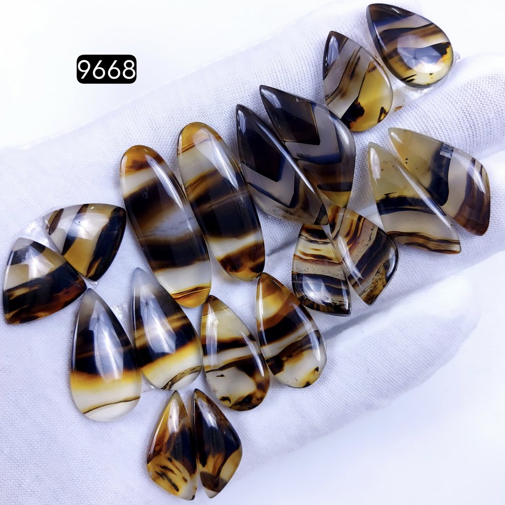 9Pair 185Cts Natural Montana Agate Dangle Drop Earrings Semi Precious Crystal For Hoop Earrings  Gemstone Cabochon Matching  35x12 15x15mm #9668