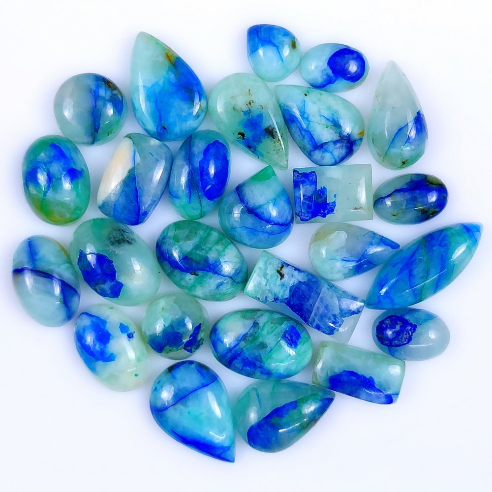 26 PcsPcs 128Cts Natural Blue Azurite Loose Gemstone Cabochon Lot 21x9 9x7mm#969