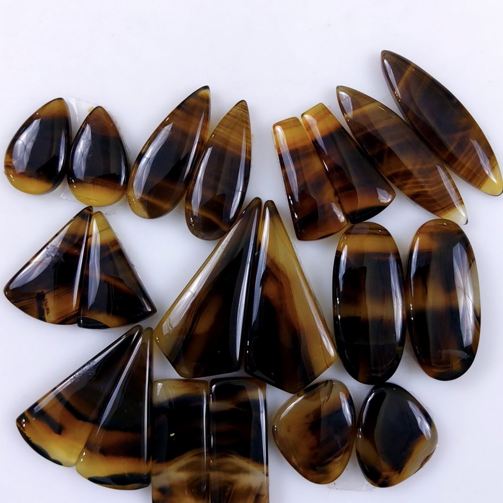 10Pair 241Cts Natural Montana Agate Cabochon Loose Handmade Gemstone Pair For Jewelry Making Earrings Drop Dangles Lot31x15 16x8mm#9711