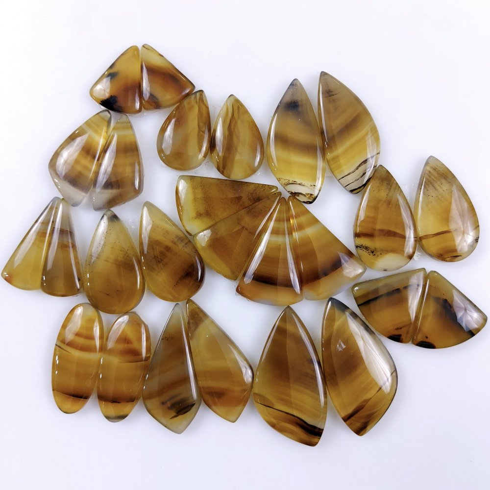 13Pair 345Cts Natural Montana Agate Cabochon Loose Handmade Gemstone Pair For Jewelry Making Earrings Drop Dangles Lot 32x15 15x11mm#9713