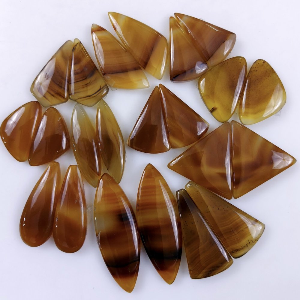 11Pair 315Cts Natural Montana Agate Cabochon Loose Handmade Gemstone Pair For Jewelry Making Earrings Drop Dangles Lot40x12 20x10mm#9719