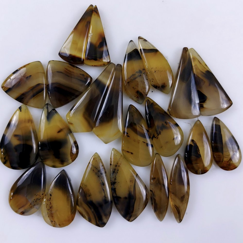 11Pair 287Cts Natural Montana Agate Cabochon Loose Handmade Gemstone Pair For Jewelry Making Earrings Drop Dangles Lot31x10 17x17mm#9721