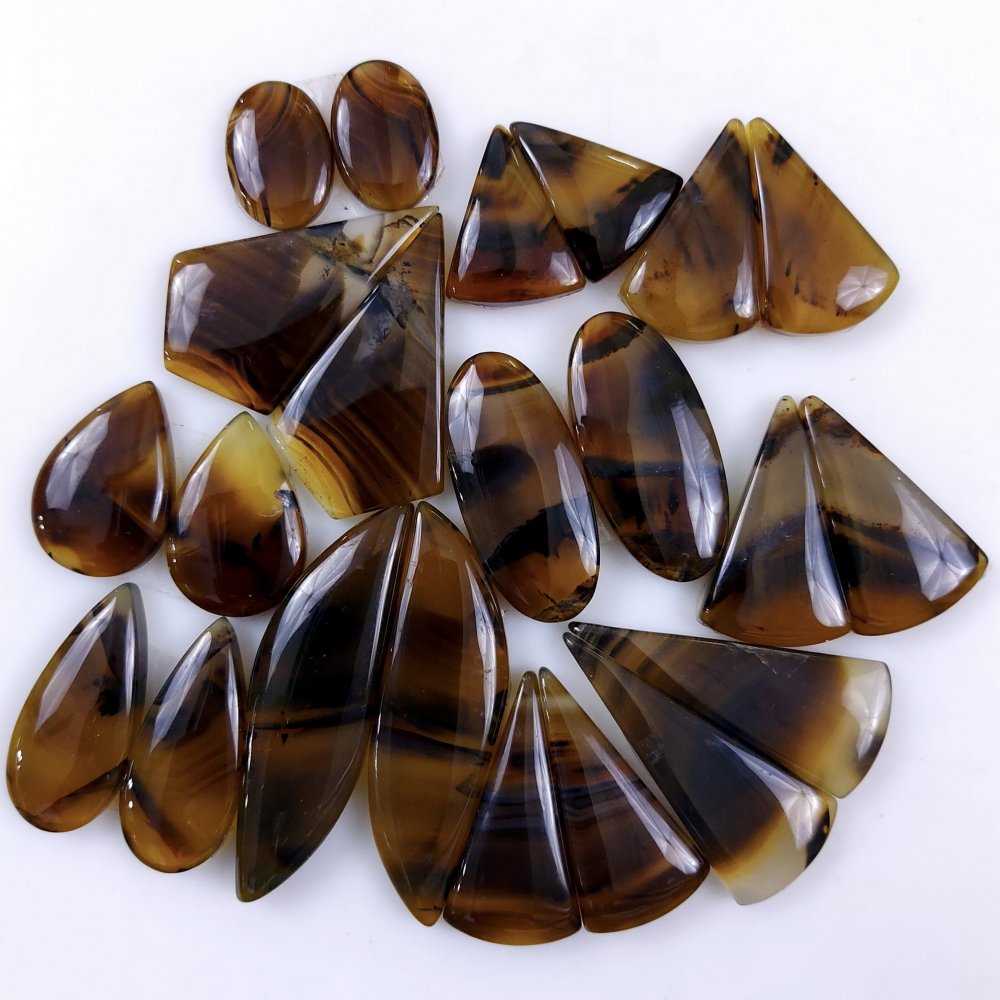 11Pair 345Cts Natural Montana Agate Cabochon Loose Handmade Gemstone Pair For Jewelry Making Earrings Drop Dangles Lot 45x11 14x9mm#9725