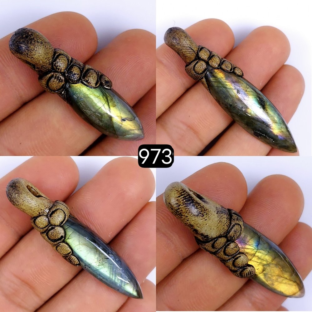 4 Pcs 145Cts Natural Labradorite Marquise clay Pendant Gemstone Lot 60x40mm#973