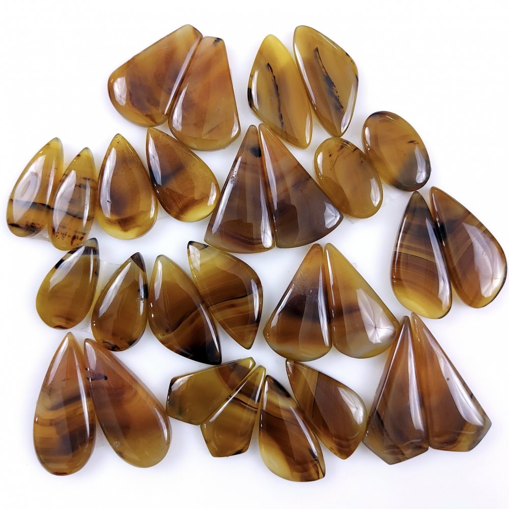 14Pair 414Cts Natural Montana Agate Cabochon Loose Handmade Gemstone Pair For Jewelry Making Earrings Drop Dangles Lot30x12 18x10mm#9733