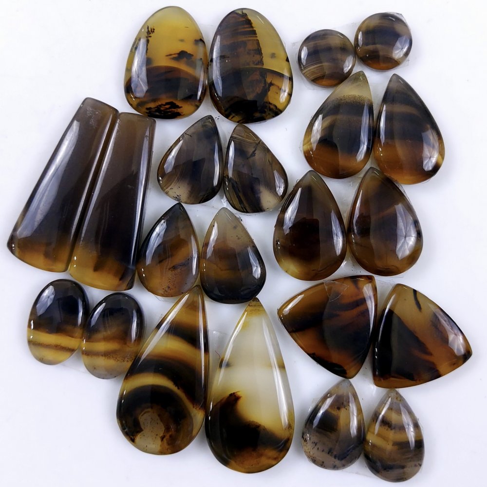 11Pair 244Cts Designer Natural Montana Agate Wholesale Loose Cabochon Pair Lot For Wire Wrap Handmade Jewelry Earrings 30x14 8x8mm#9736