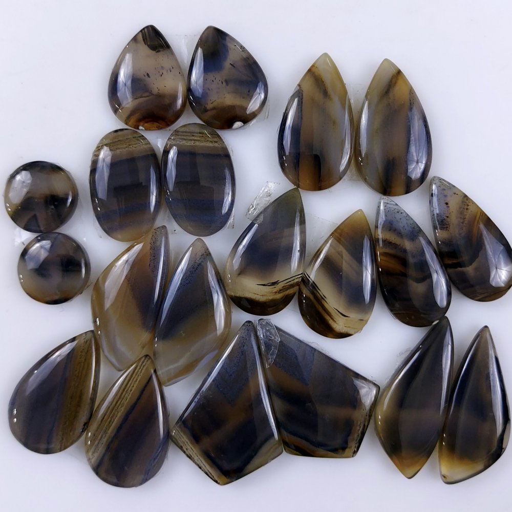 10Pair 251Cts Natural Montana Agate Cabochon Loose Handmade Gemstone Pair For Jewelry Making Earrings Drop Dangles Lot27x17 11x11mm#9743
