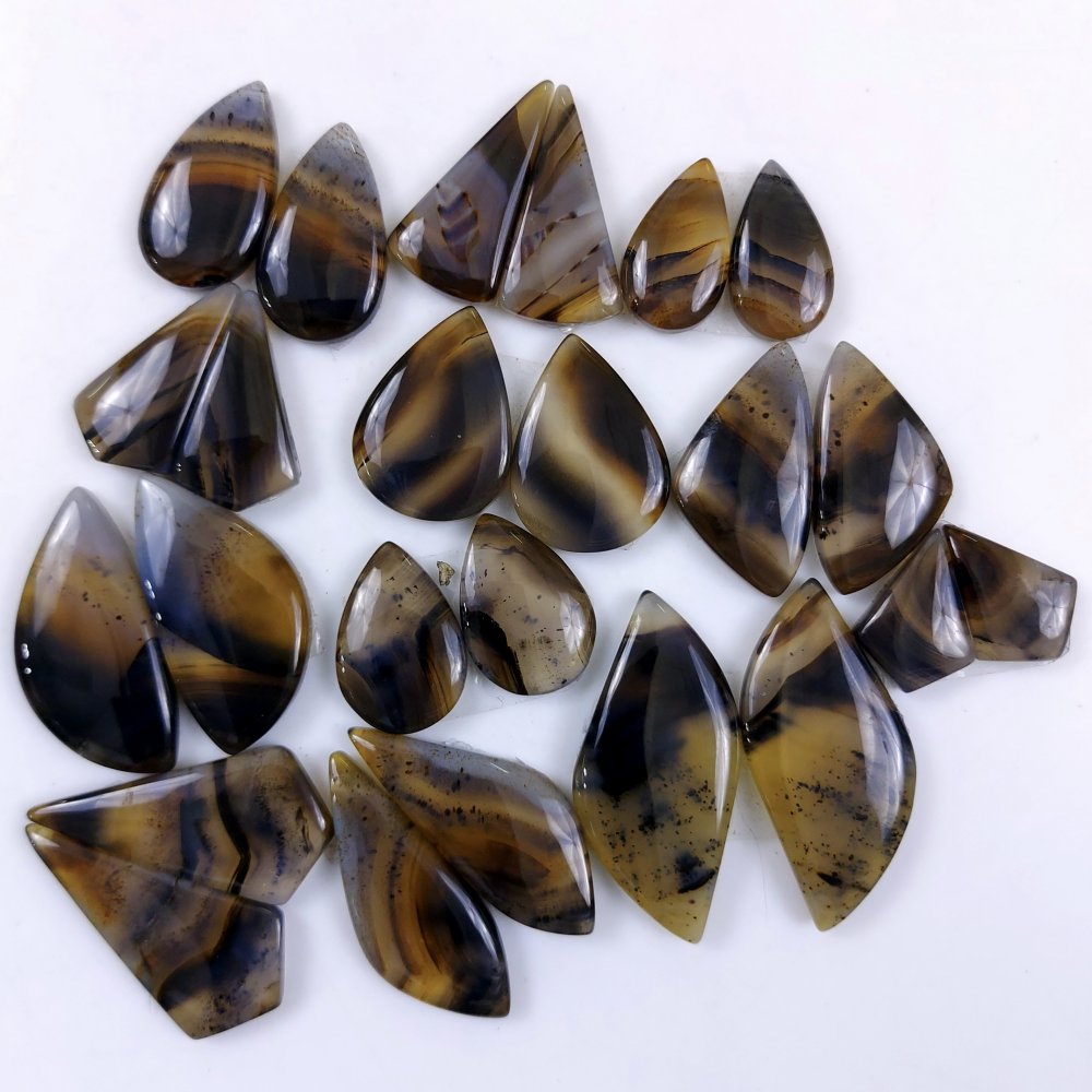 12Pair 328Cts Designer Natural Montana Agate Wholesale Loose Cabochon Pair Lot For Wire Wrap Handmade Jewelry Earrings 36x26 18x10mm#9746
