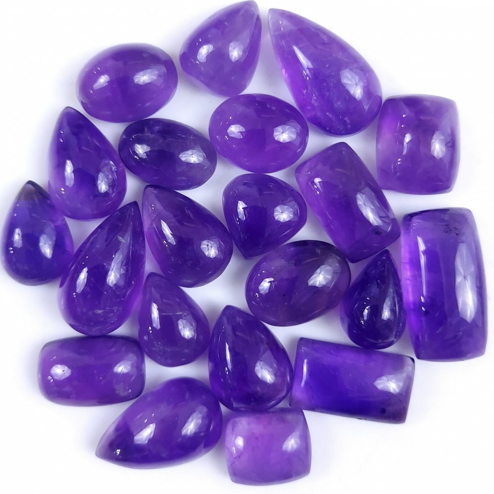 21Pcs 190Cts Natural African Amethyst Cabochon Purple Crystal Wire Wrapped Pendant Loose Gemstone Jewelry For Gift 22x12 12x12mm #9767