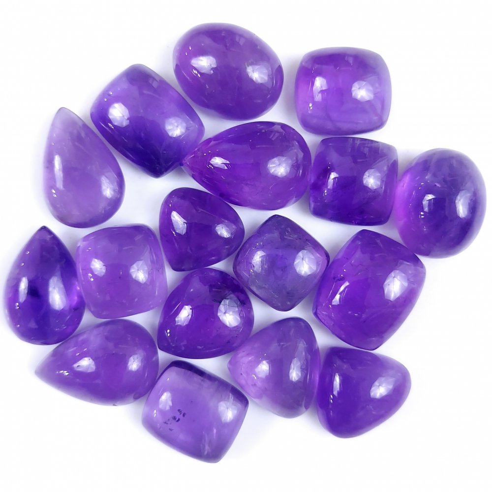 17Pcs 292Cts Natural African Amethyst Cabochon Purple Crystal Wire Wrapped Pendant Loose Gemstone Jewelry For Gift 24x14 14x14mm #9771