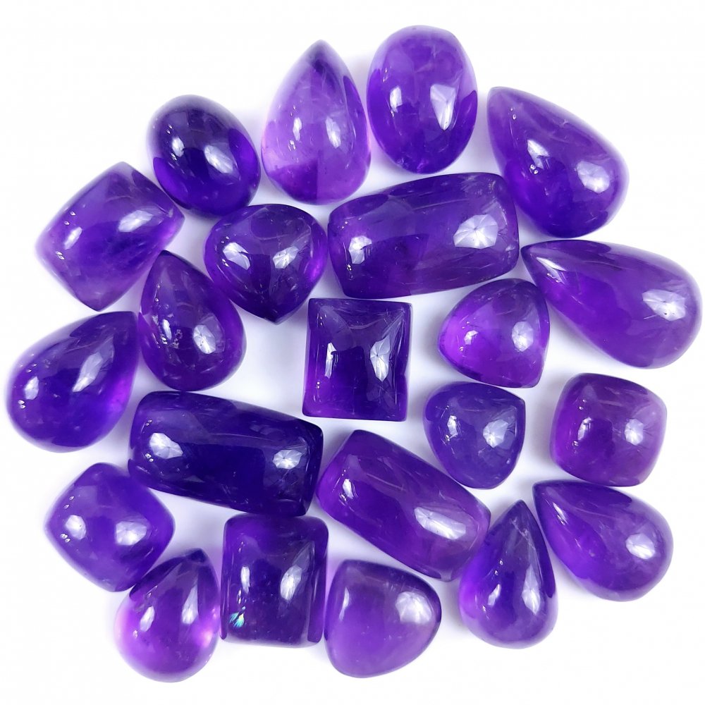 22Pcs 328Cts Natural African Amethyst Cabochon Purple Crystal Wire Wrapped Pendant Loose Gemstone Jewelry For Gift 22x12 12x12mm #9776