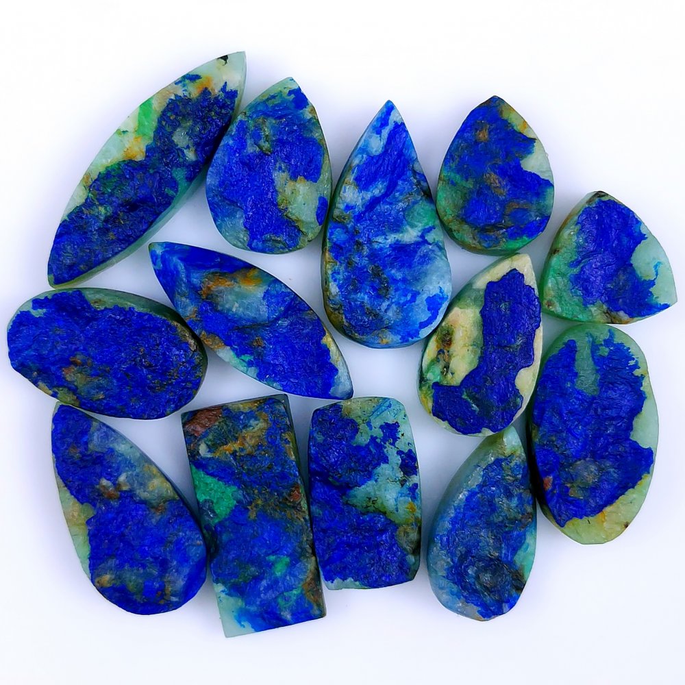 13 Pcs 200Cts Natural Blue Azurite Druzy Gemstone Unpolished Lot 35x12 18x14mm#980