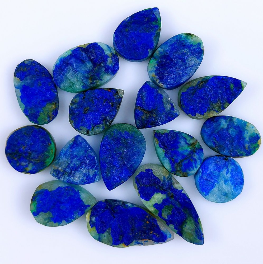 16 Pcs 150Cts Natural Blue Azurite Druzy Gemstone Unpolished Lot 25x14 14x14mm#983