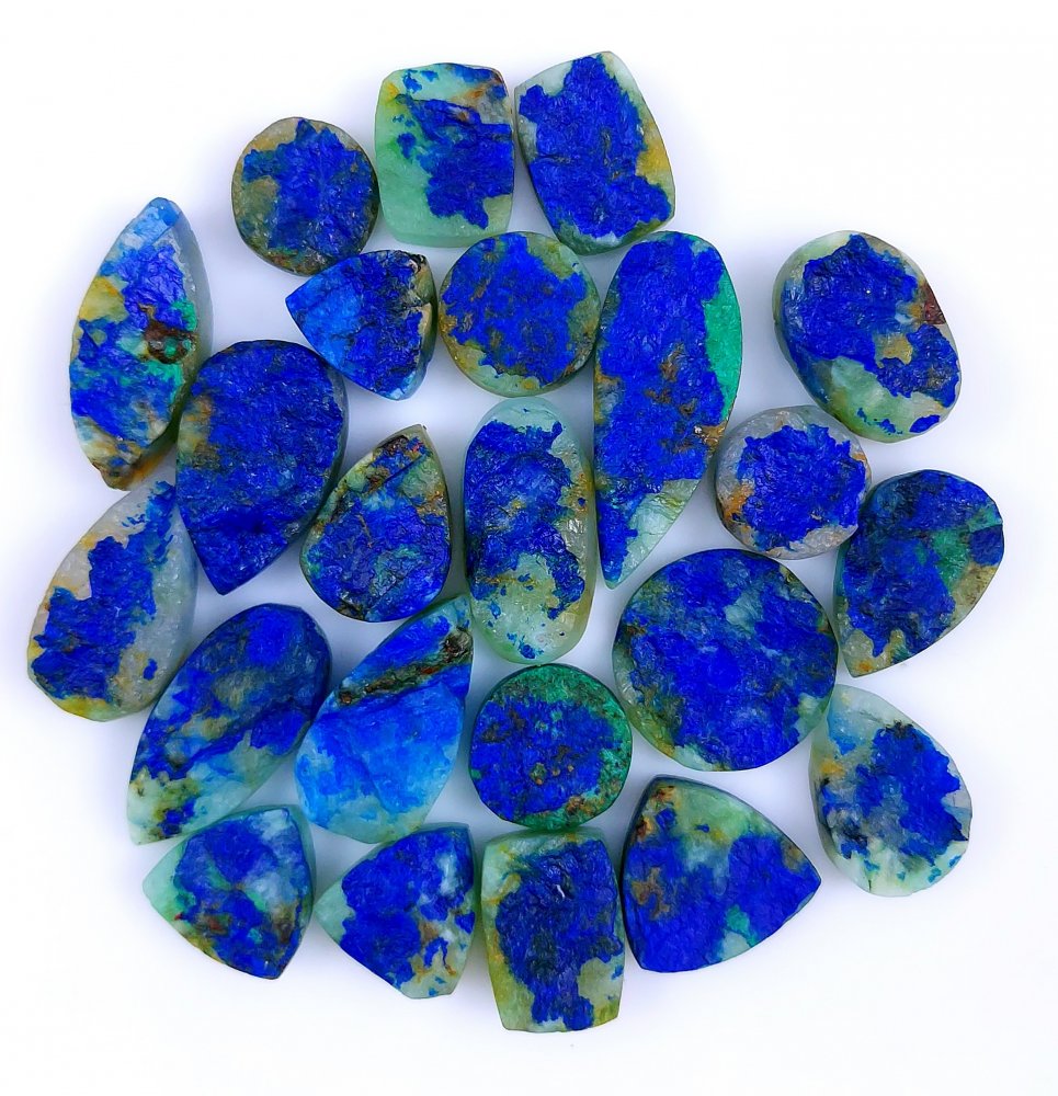 23 Pcs 228Cts Natural Blue Azurite Druzy Gemstone Unpolished Lot 30x12 12x12mm#986