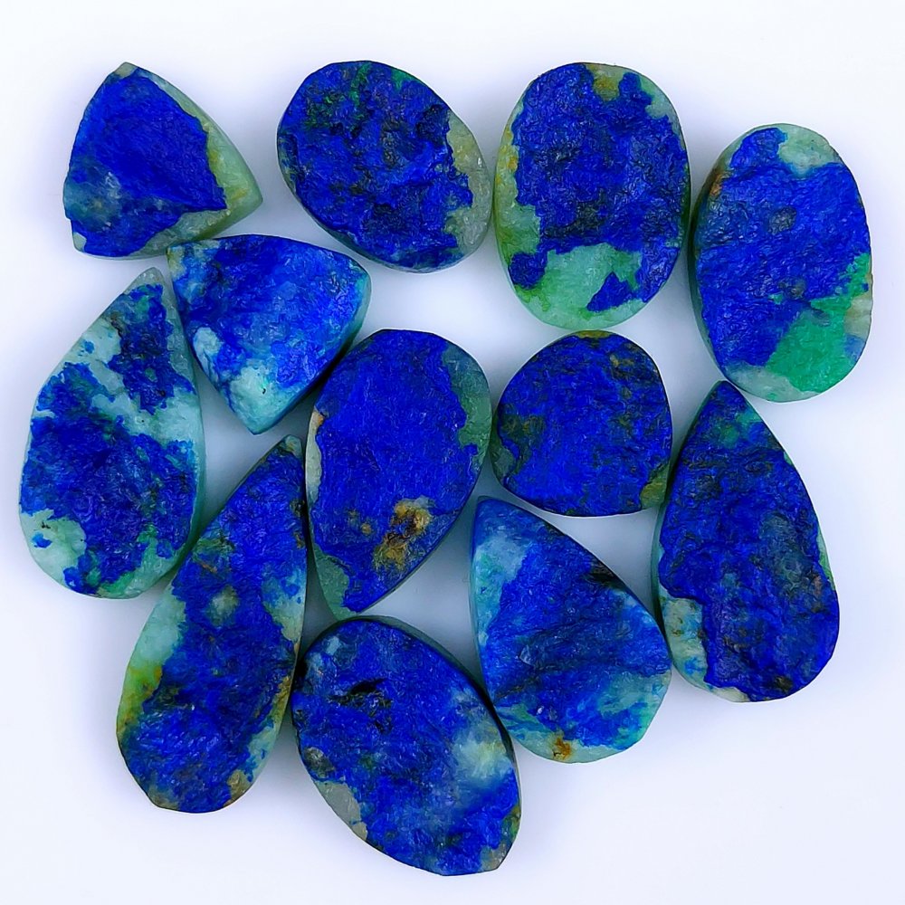 12 Pcs 168Cts Natural Blue Azurite Druzy Gemstone Unpolished Lot 30x12 14x14mm#987