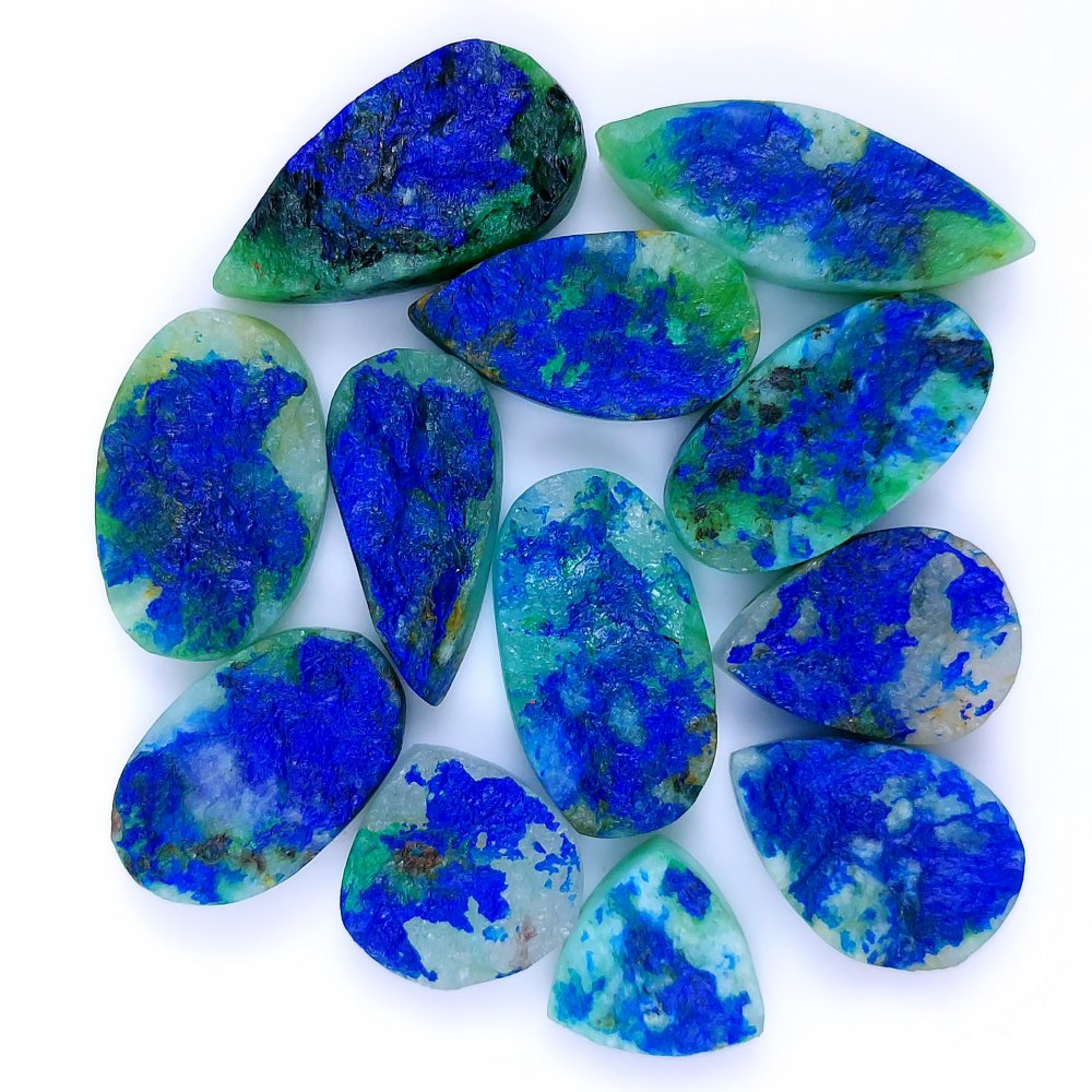 12 Pcs 234Cts Natural Blue Azurite Druzy Gemstone Unpolished Lot 34x14 16x16mm#989