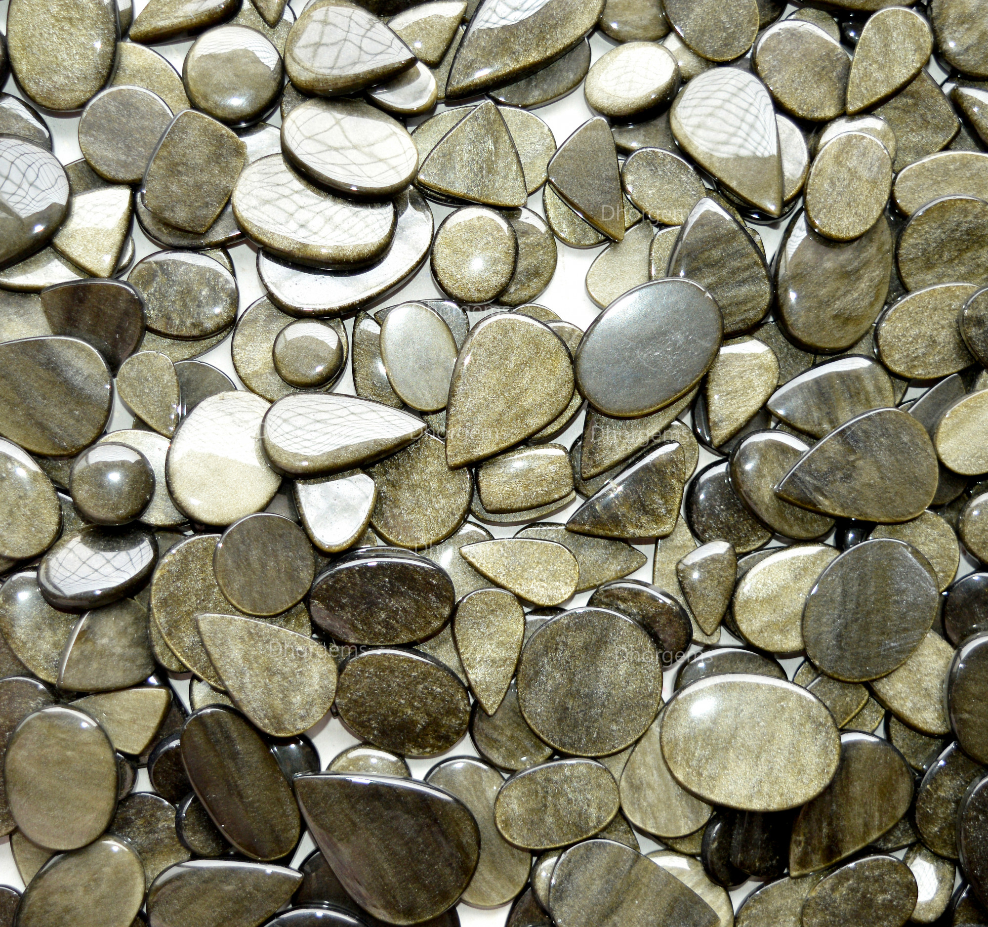 Natural Silver Obsidian Cabochon Gemstone Lot For Jewelry Making Mixed Sizes and Shapes Wholesale Silver Obsidian Healing Crystals