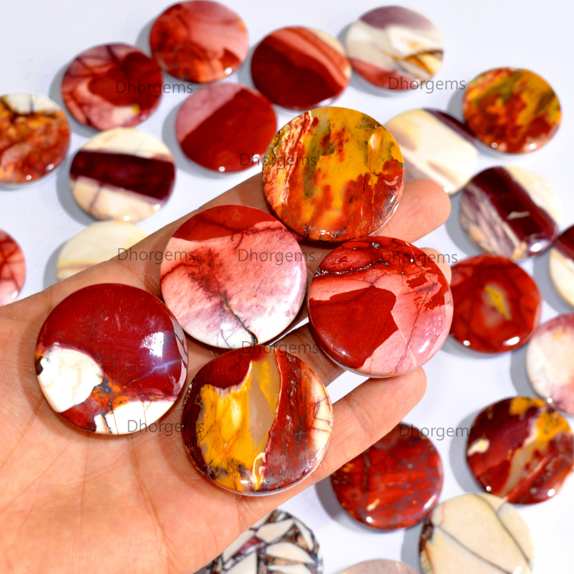 Natural Mookaite Jasper Gemstone Grip Holder Wholesale Cellphone Accessory Phone Grip Holder Lot
