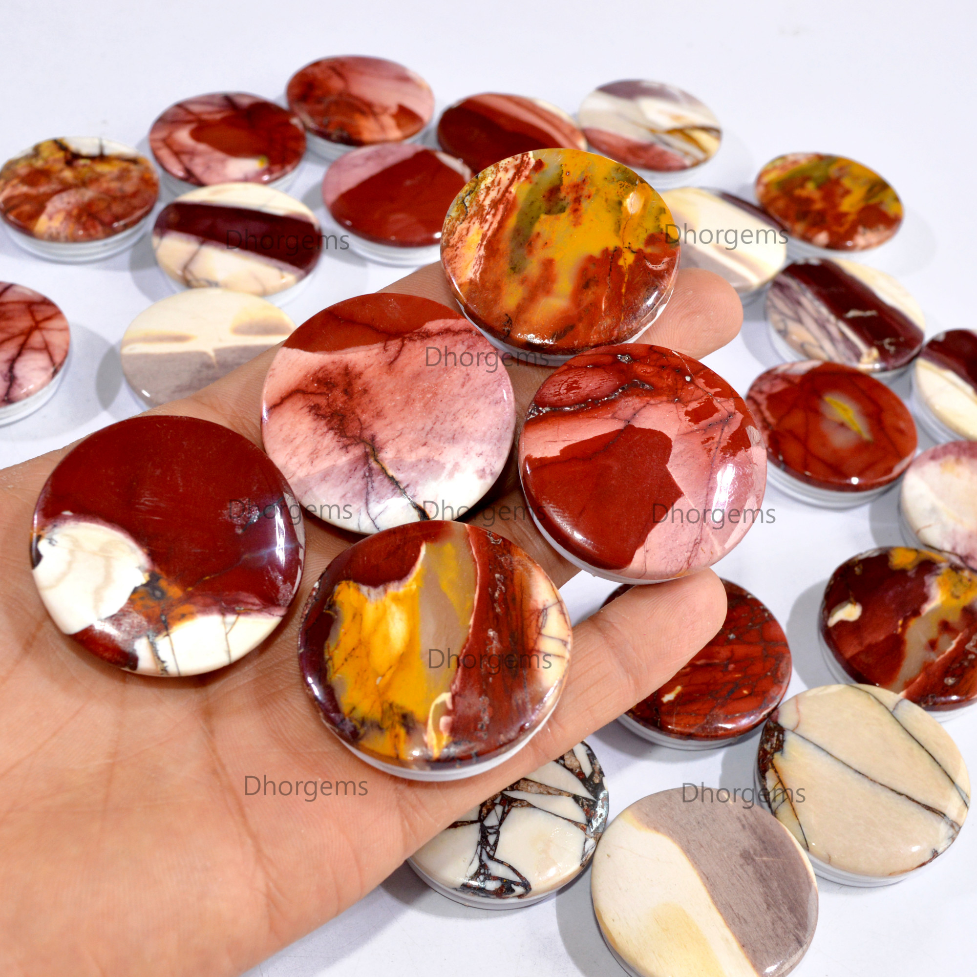 Natural Mookaite Jasper Gemstone Grip Holder Wholesale Cellphone Accessory Phone Grip Holder Lot