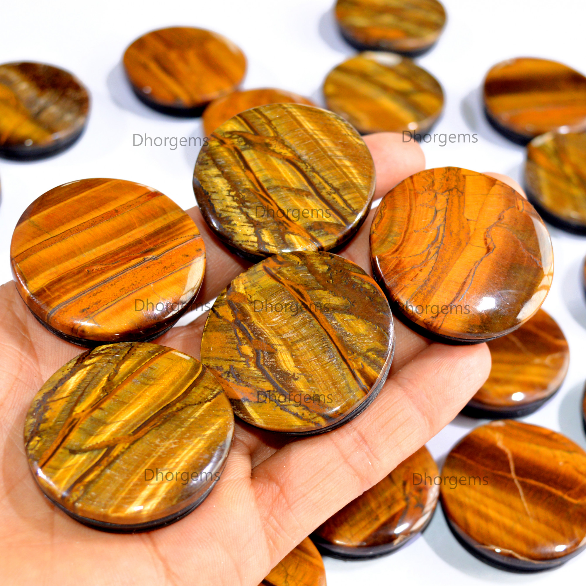 Natural Tiger Eye Gemstone Wholesale Grip Holder Unique Cellphone Accessory Phone Grip Holder Lot