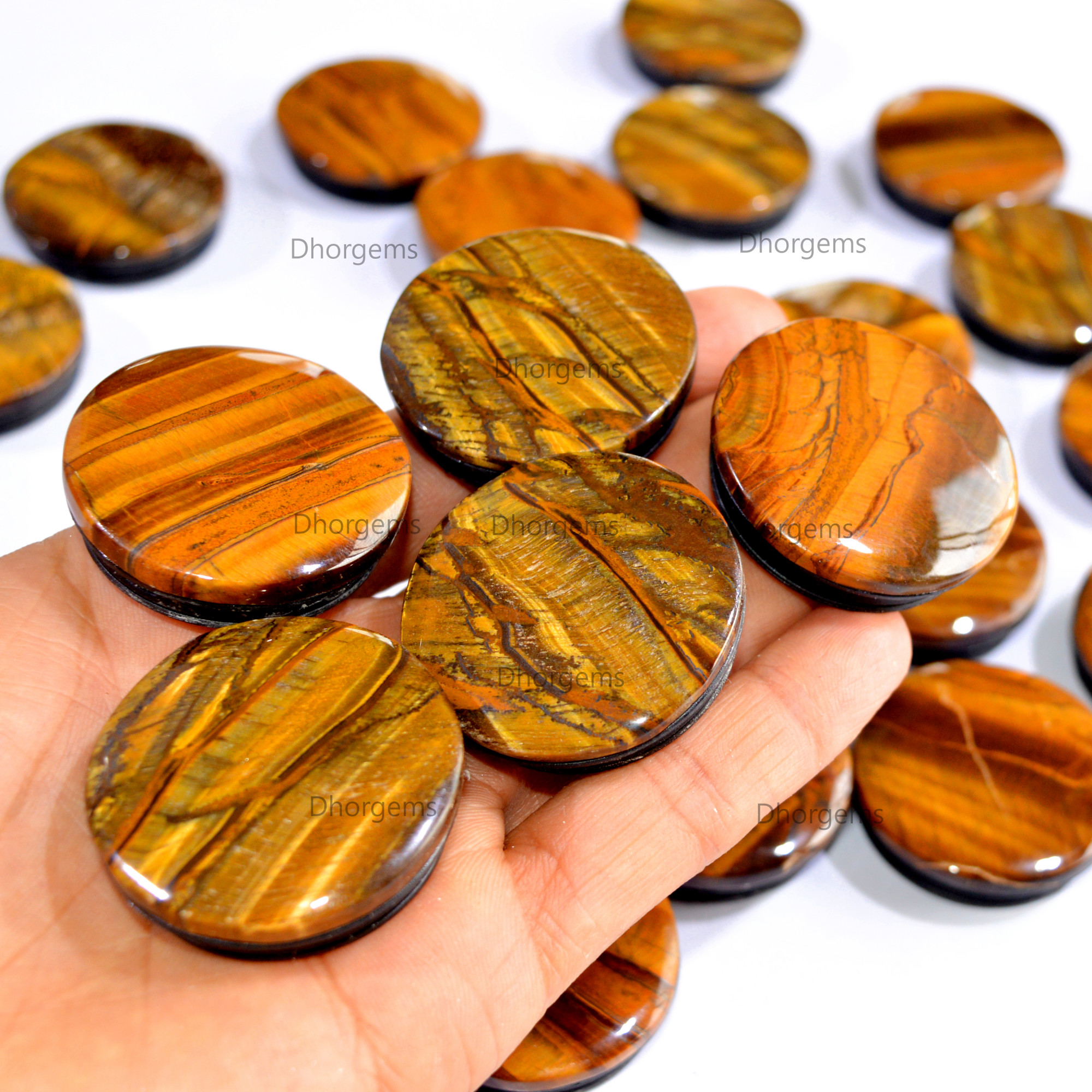 Natural Tiger Eye Gemstone Wholesale Grip Holder Unique Cellphone Accessory Phone Grip Holder Lot