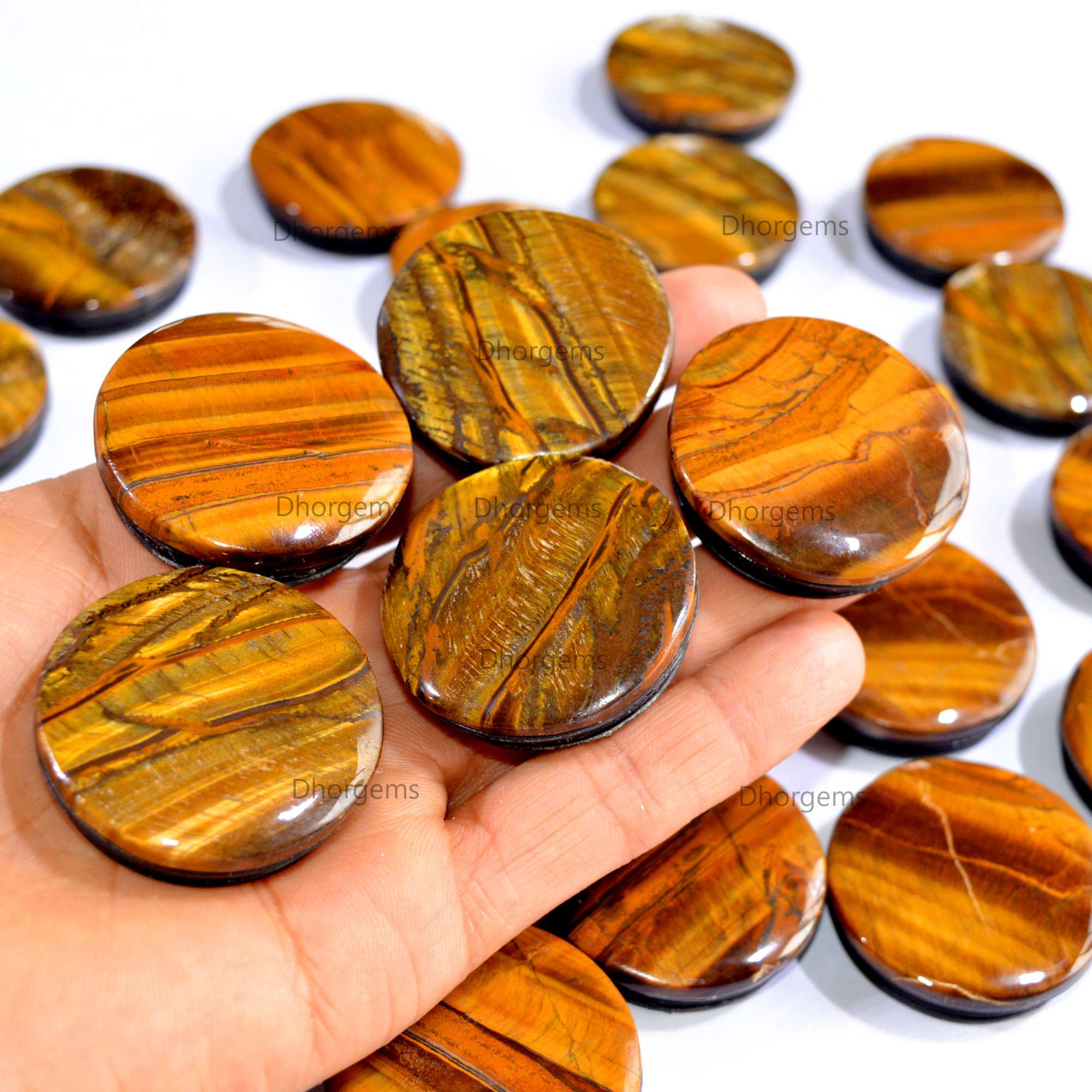 Natural Tiger Eye Gemstone Wholesale Grip Holder Unique Cellphone Accessory Phone Grip Holder Lot