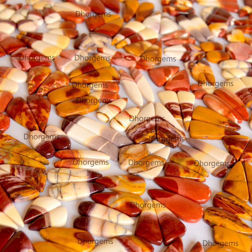 Image of Natural Mookaite Cabochon Pairs, Stunning Gemstone for Jewelry Making, Healing Crystals,High Quality Mookaite Stone Pairs for Earrings