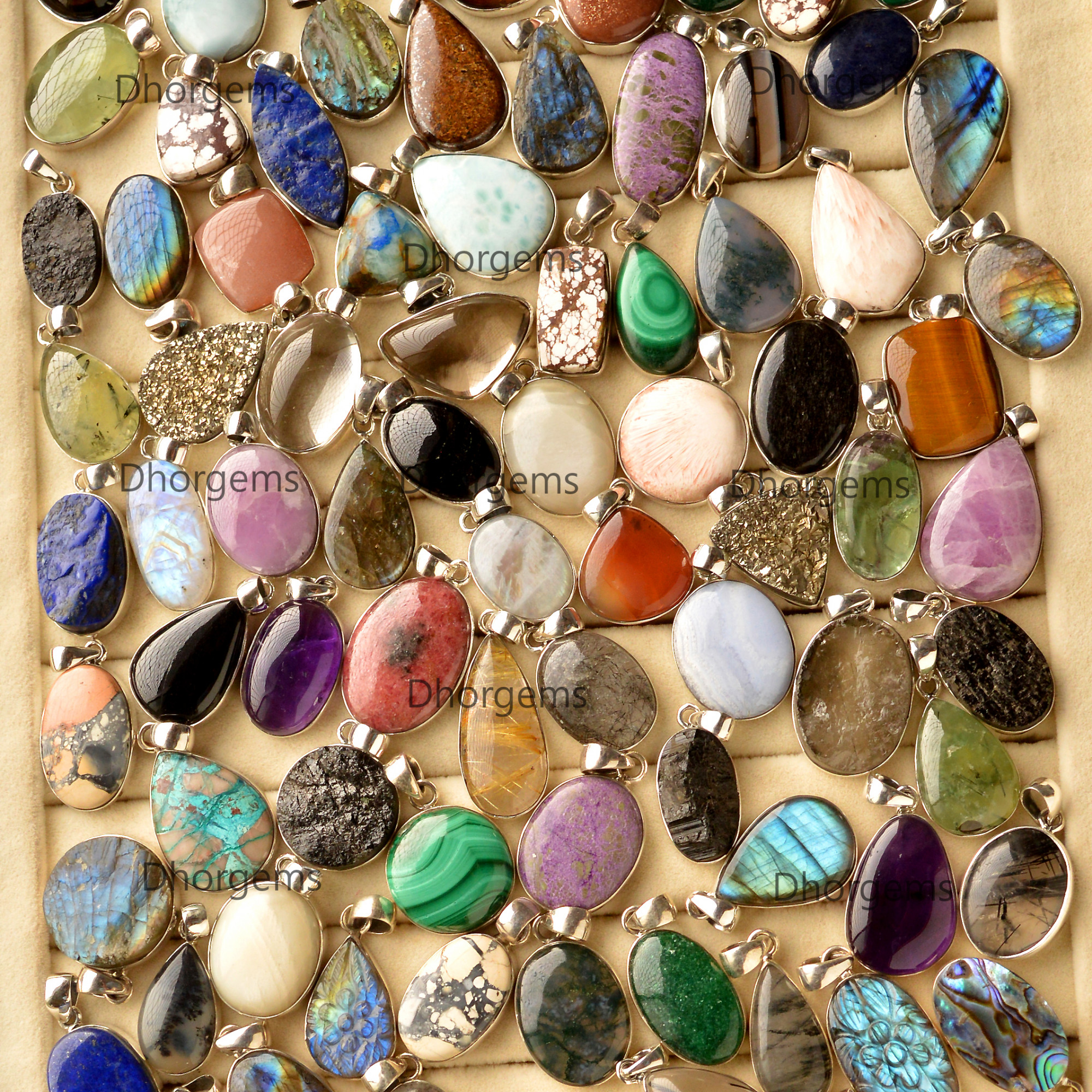 Natural Multi Gemstone Mix Shape 925 Sterling Silver Pendant Handmade Gemstone Wholesale Mixed Lot Pendants Womens Jewelry