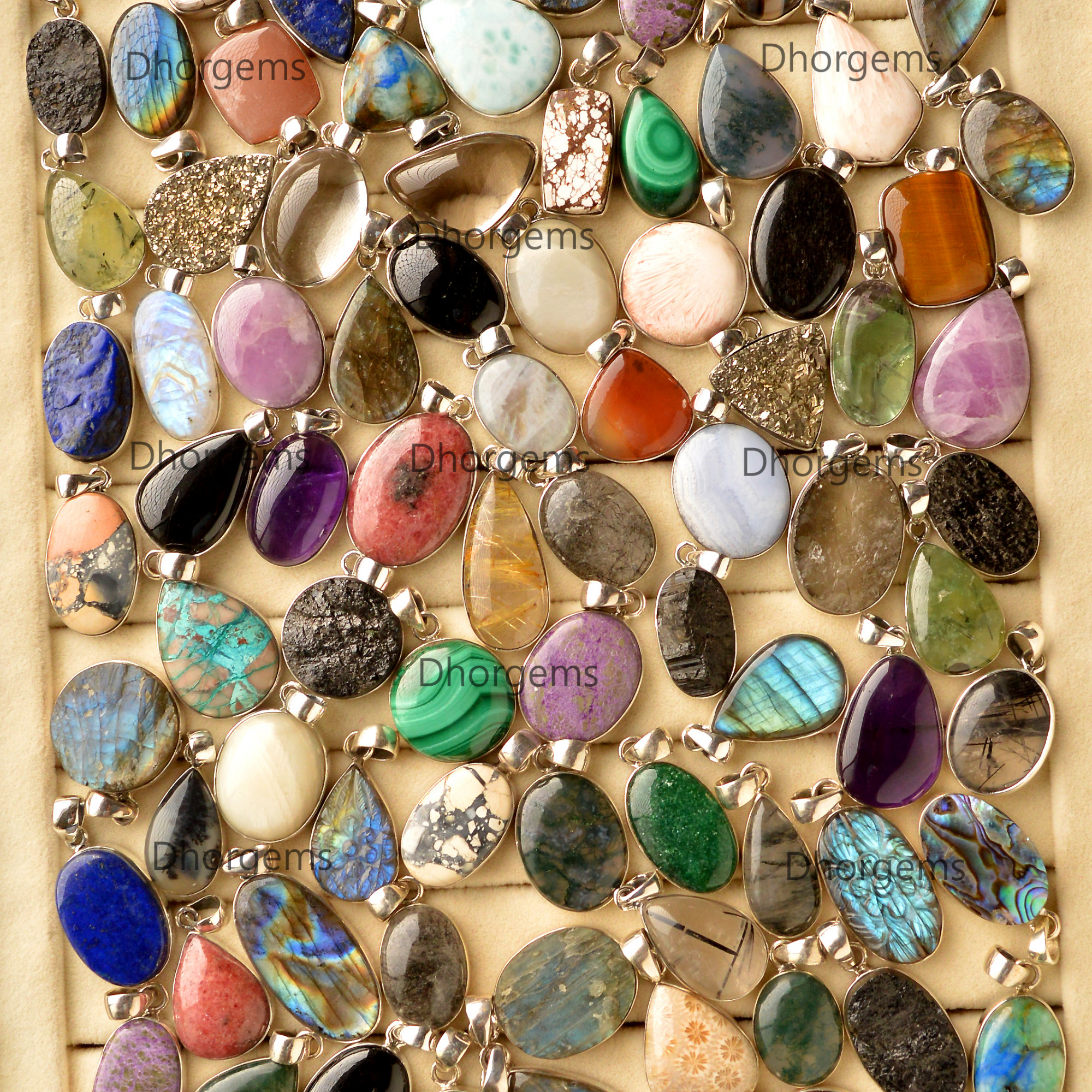 Natural Multi Gemstone Mix Shape 925 Sterling Silver Pendant Handmade Gemstone Wholesale Mixed Lot Pendants Womens Jewelry