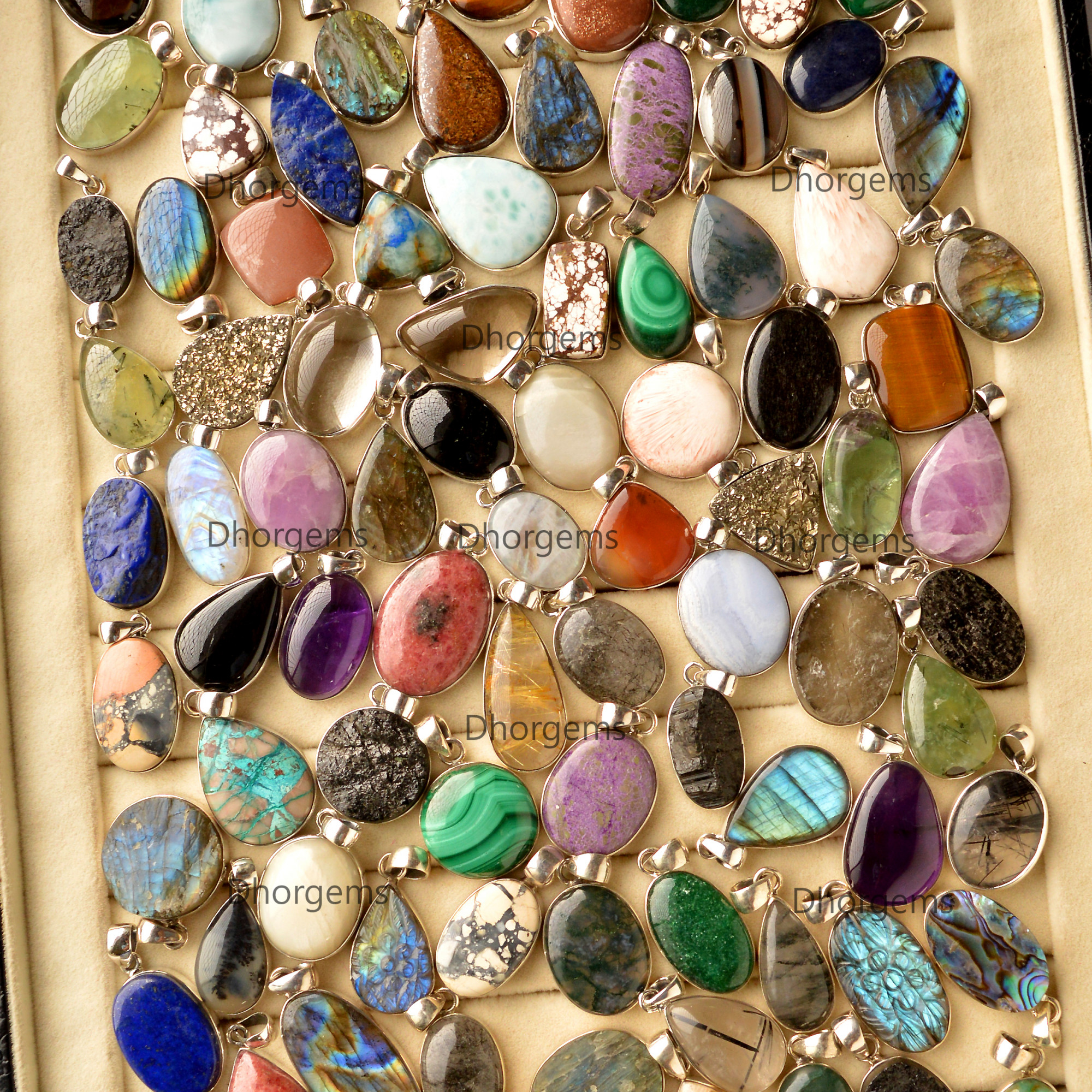 Natural Multi Gemstone Mix Shape 925 Sterling Silver Pendant Handmade Gemstone Wholesale Mixed Lot Pendants Womens Jewelry