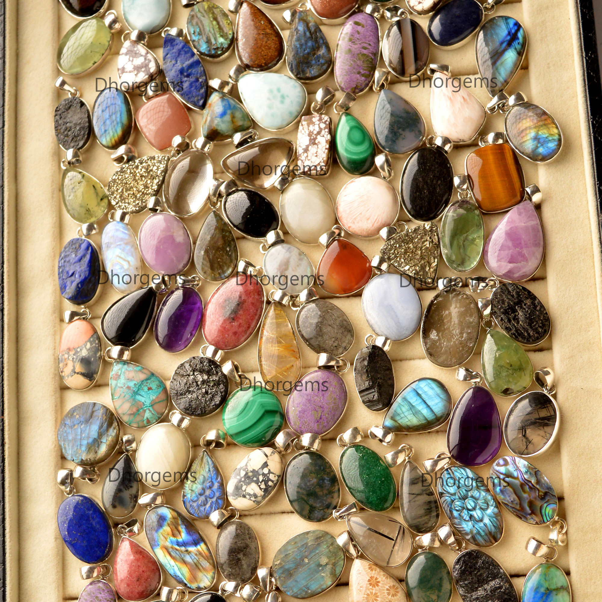 Natural Multi Gemstone Mix Shape 925 Sterling Silver Pendant Handmade Gemstone Wholesale Mixed Lot Pendants Womens Jewelry