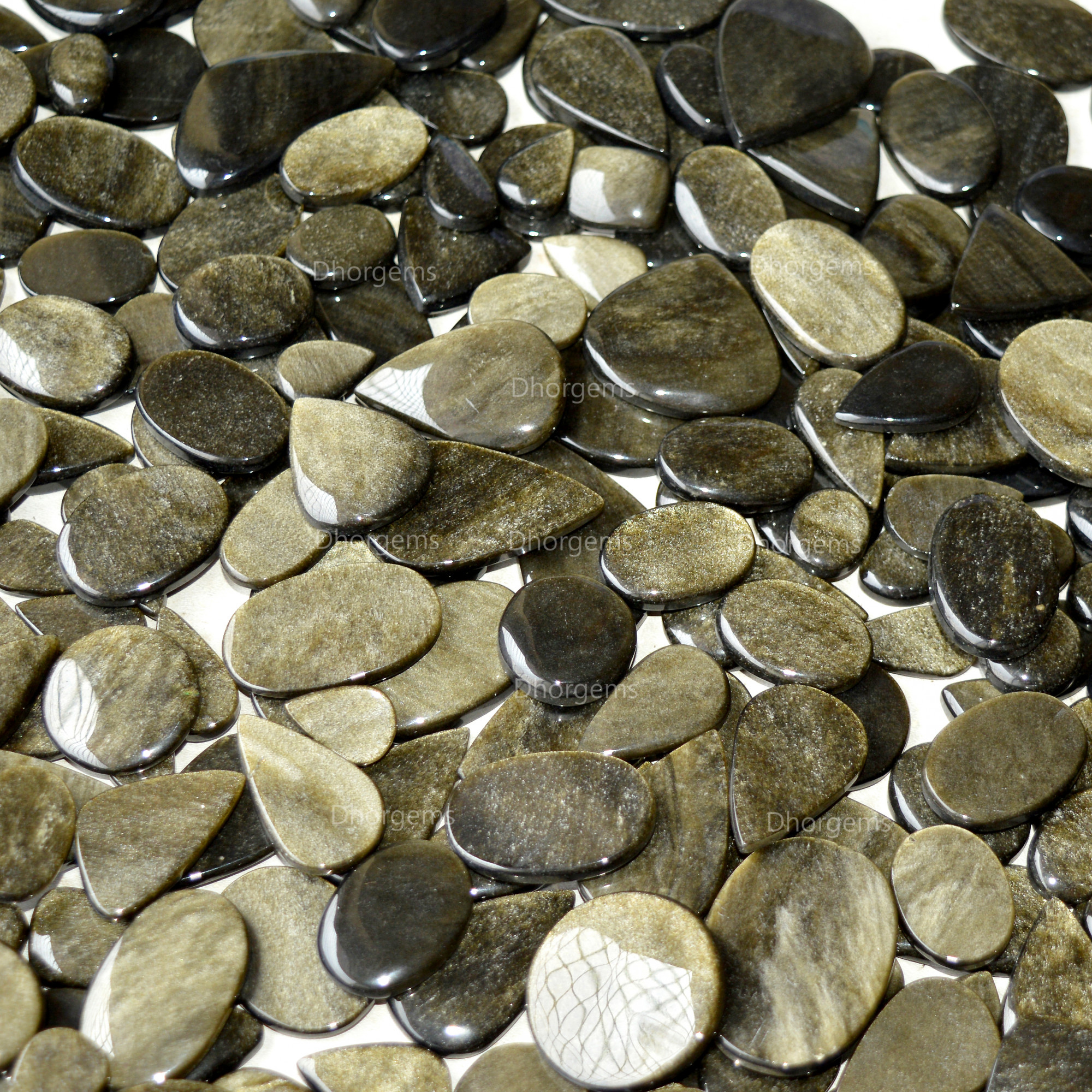 Natural Silver Obsidian Cabochon Gemstone Lot For Jewelry Making Mixed Sizes and Shapes Wholesale Silver Obsidian Healing Crystals