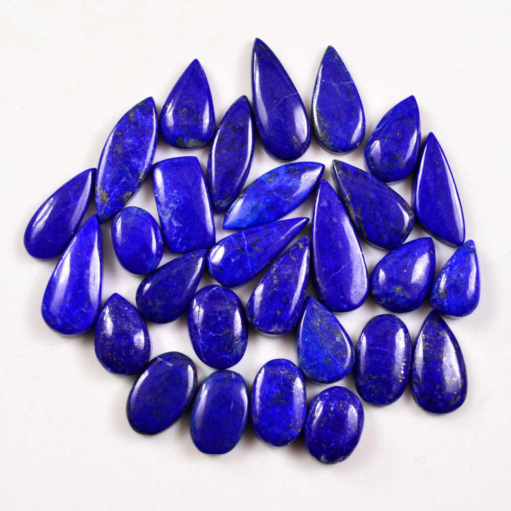 Image of 28 Pcs 166 Cts Natural Lapis Cabochons Gemstone Lot for jewellery making 22x9 11x8mm #19656