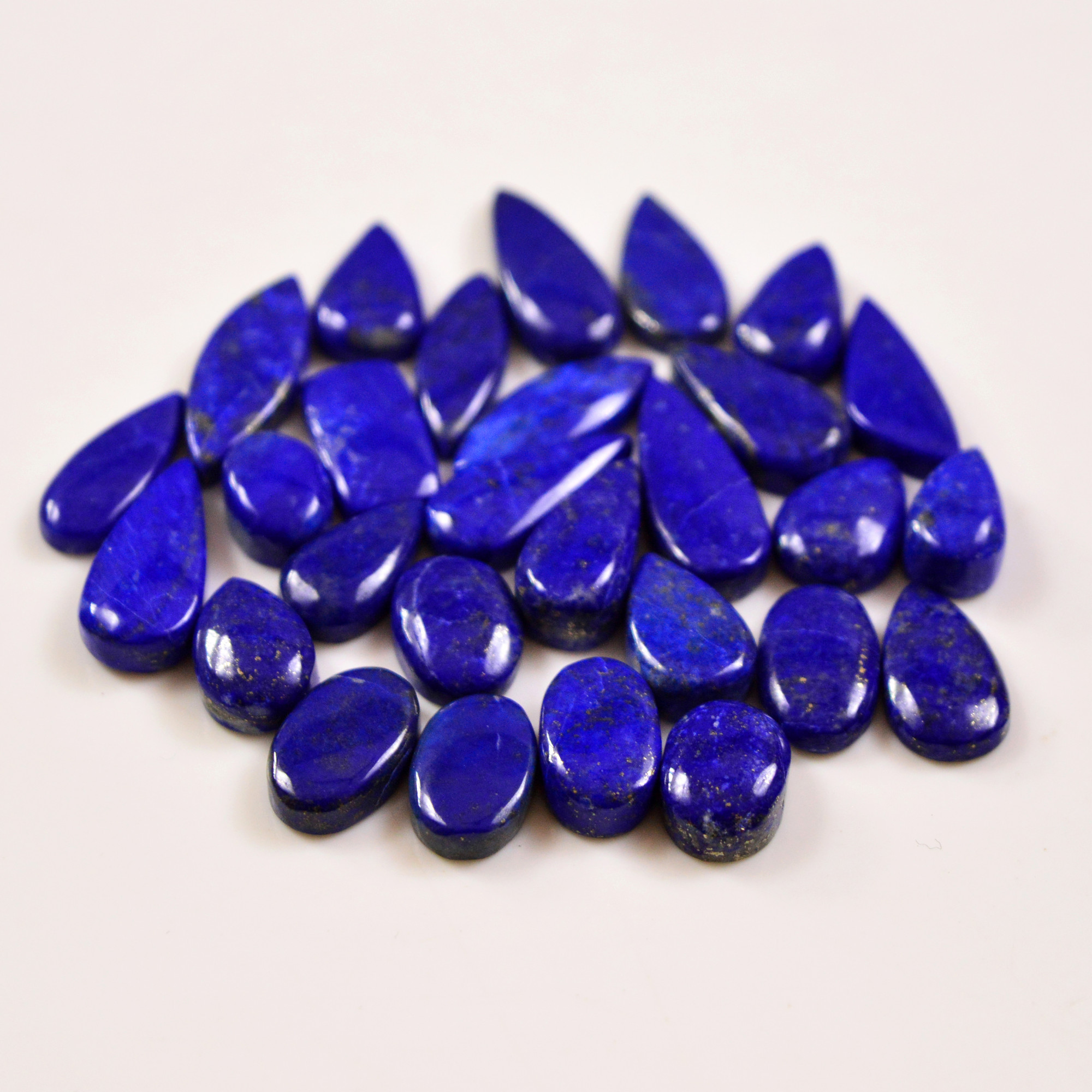 28 Pcs 166 Cts Natural Lapis Cabochons Gemstone Lot for jewellery making 22x9 11x8mm 19656