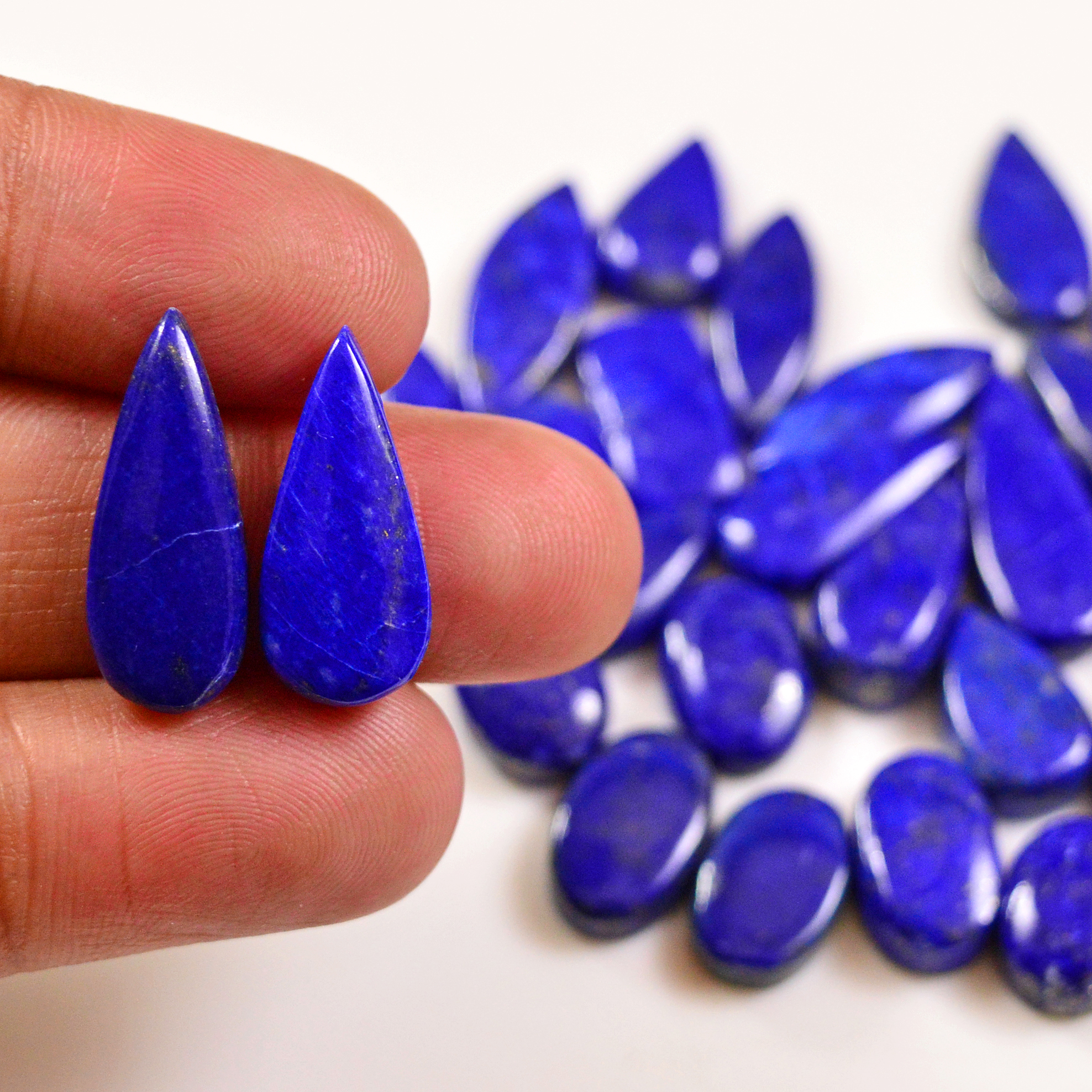 28 Pcs 166 Cts Natural Lapis Cabochons Gemstone Lot for jewellery making 22x9 11x8mm 19656