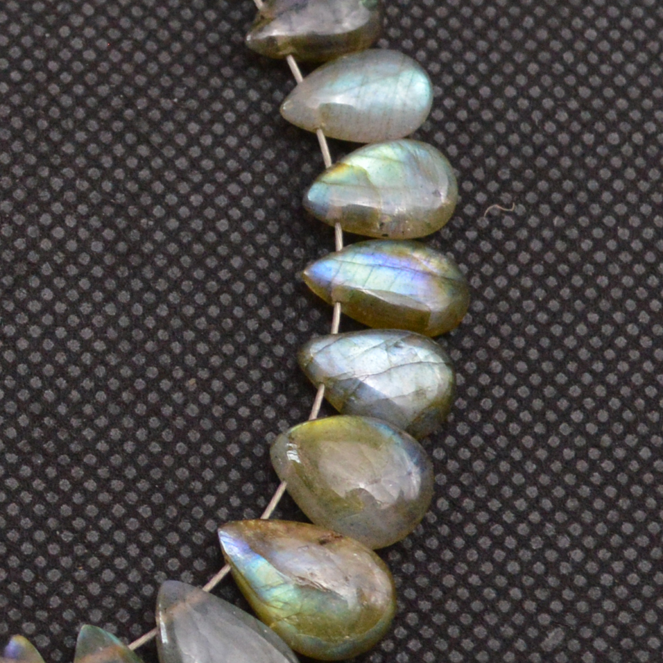 34 Pcs 120 Cts Natural Labradorite Side Drill Tear Drop Briolette Healing Crystal 13x8 9x6mm 18682