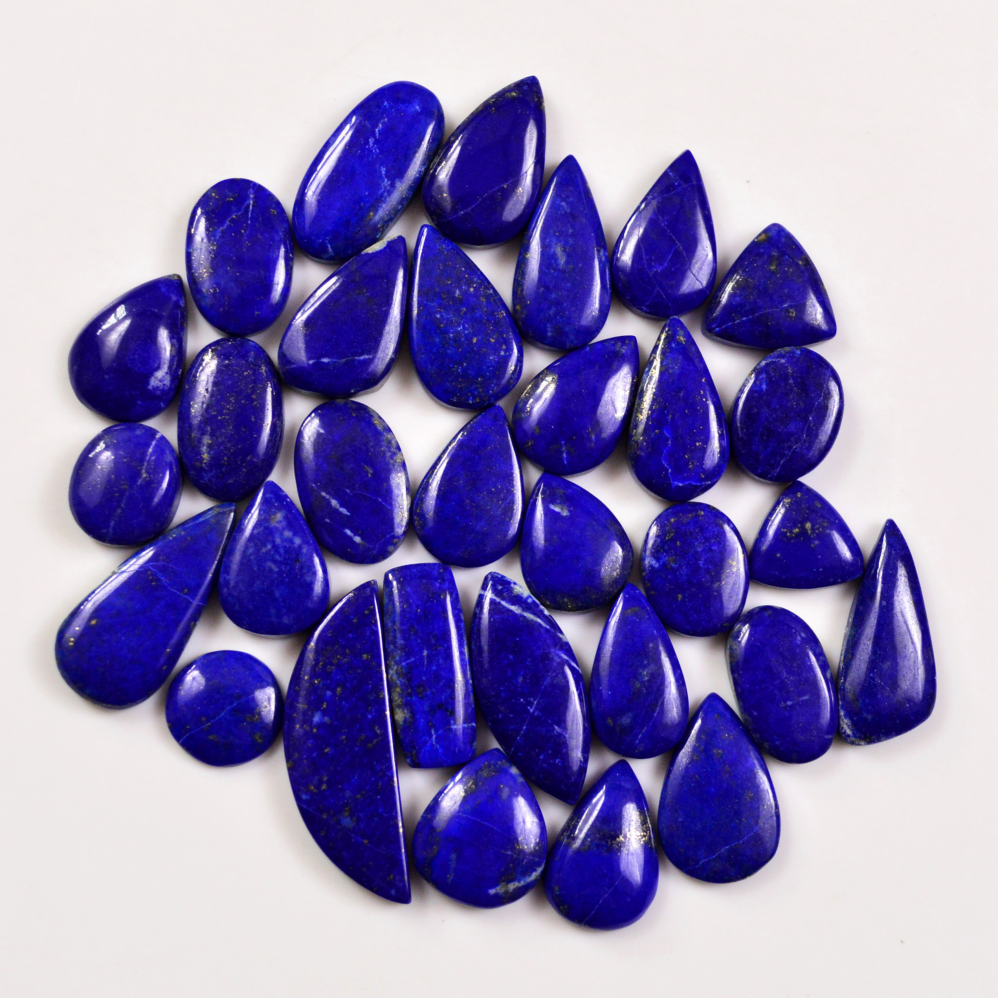 31 Pcs 259 Cts Natural Lapis Lazuli Cabochons Gemstone Lot for jewellery making32x10 11x11mm 19685