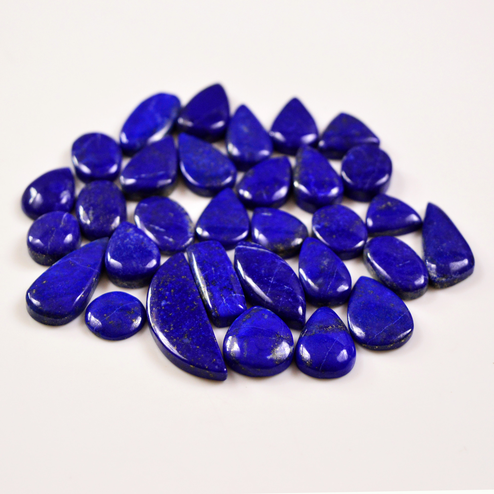 31 Pcs 259 Cts Natural Lapis Lazuli Cabochons Gemstone Lot for jewellery making32x10 11x11mm 19685
