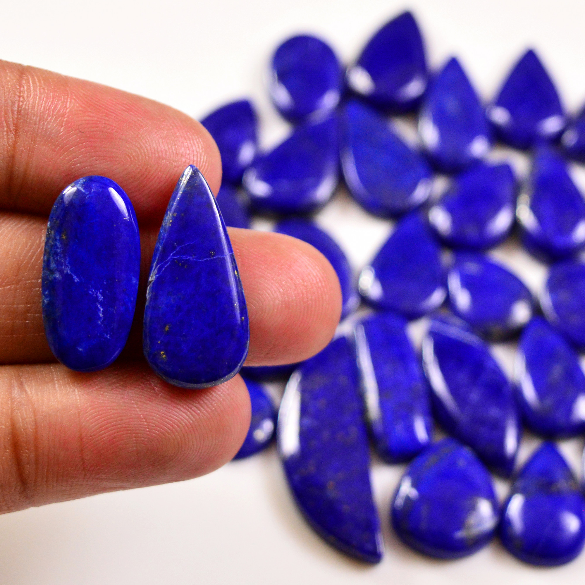 31 Pcs 259 Cts Natural Lapis Lazuli Cabochons Gemstone Lot for jewellery making32x10 11x11mm 19685