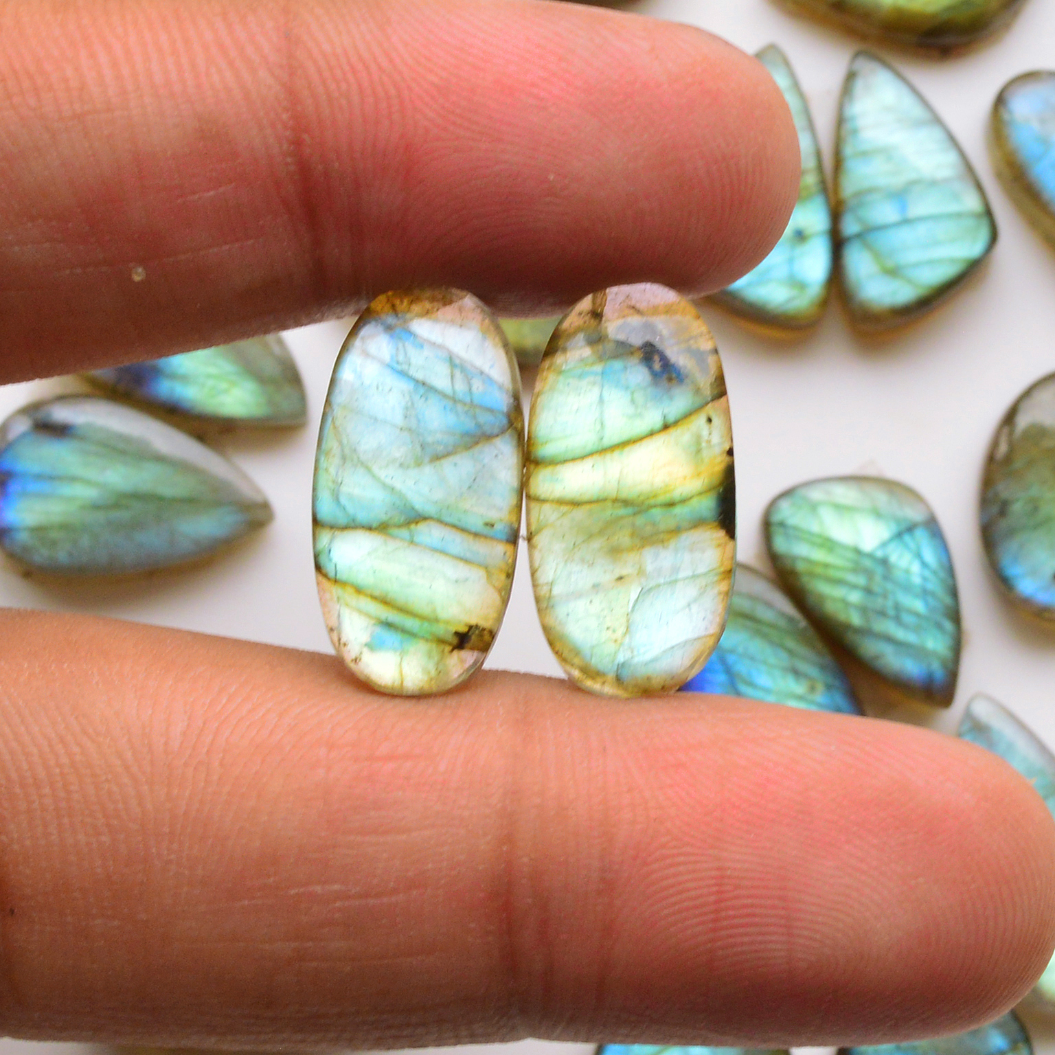 11 Pair 214Cts Natural Labradorite Pair Gemstone Lot for jewellery making 28x13 30x10mm 19806