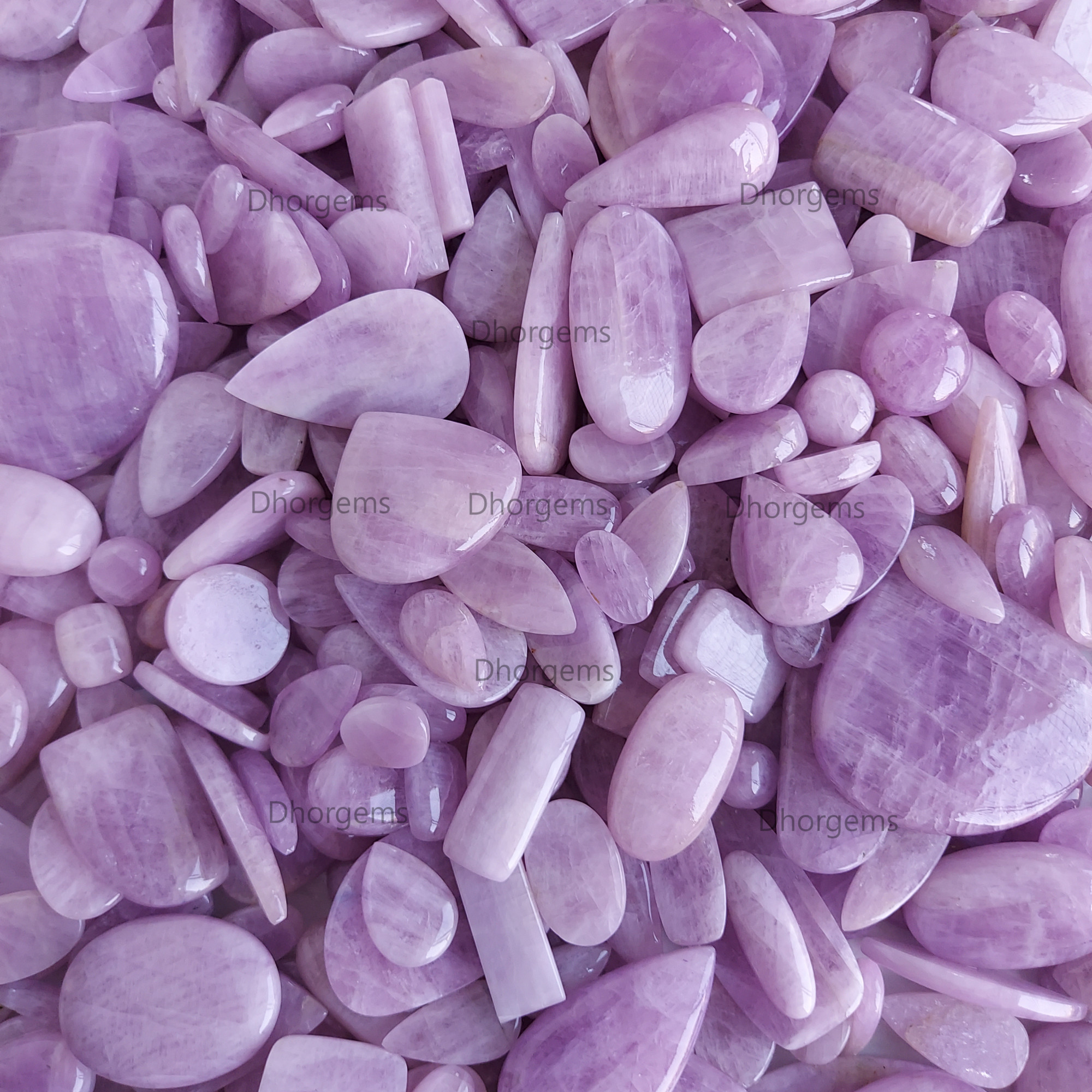 Natural Pink Kunzite Cabochon Loose Gemstone Semi Precious Healing Crystals Loose Mixed Shape and Sizes Kunzite Gemstone Wholesale Lot