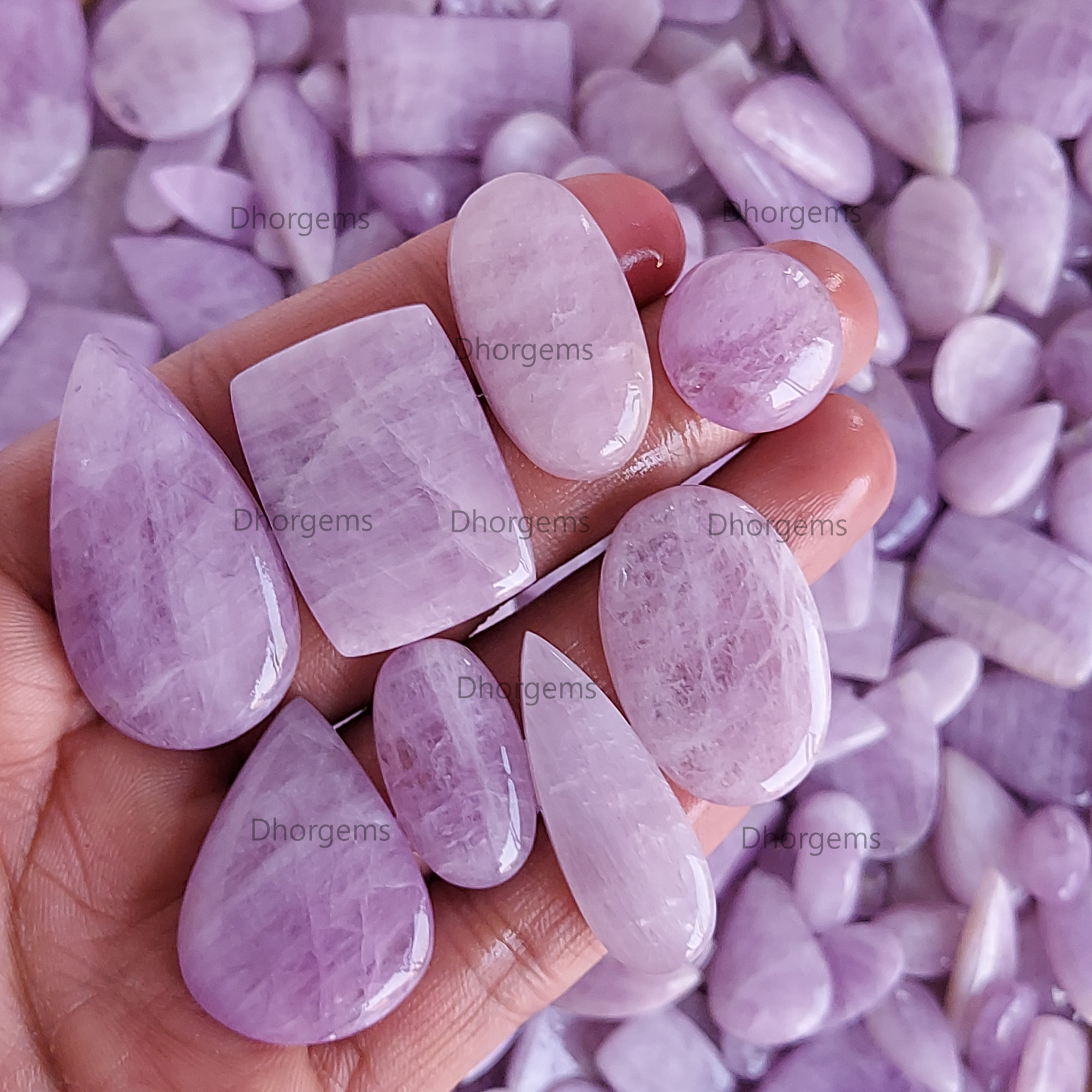 Natural Pink Kunzite Cabochon Loose Gemstone Semi Precious Healing Crystals Loose Mixed Shape and Sizes Kunzite Gemstone Wholesale Lot