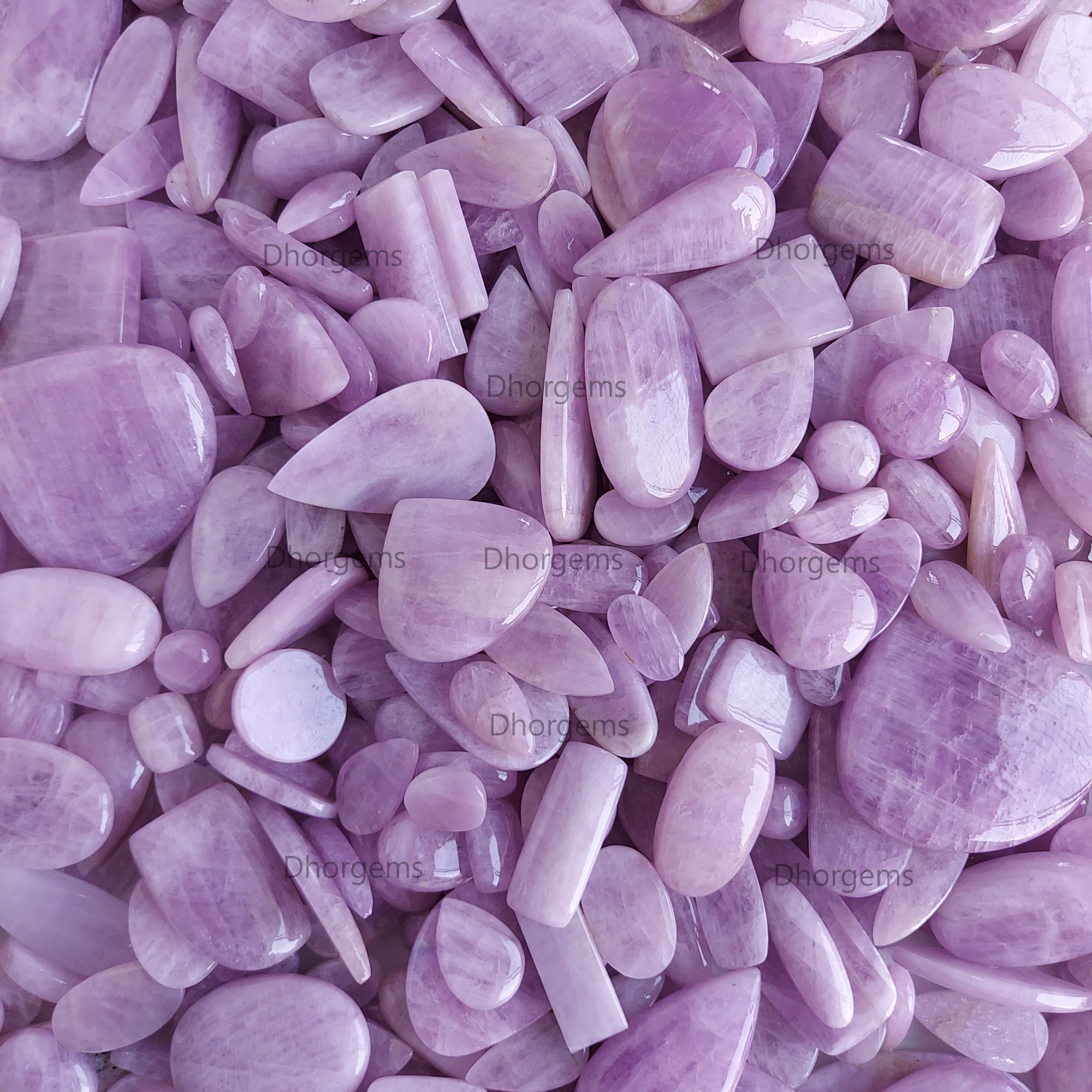 Natural Pink Kunzite Cabochon Loose Gemstone Semi Precious Healing Crystals Loose Mixed Shape and Sizes Kunzite Gemstone Wholesale Lot